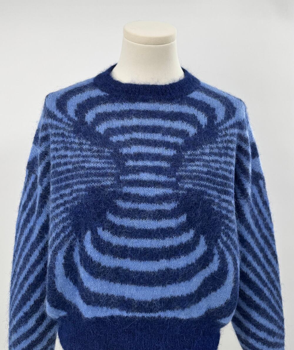 Paloma Wool Matrix Op Art Sweater Blue Mohair Alpaca S